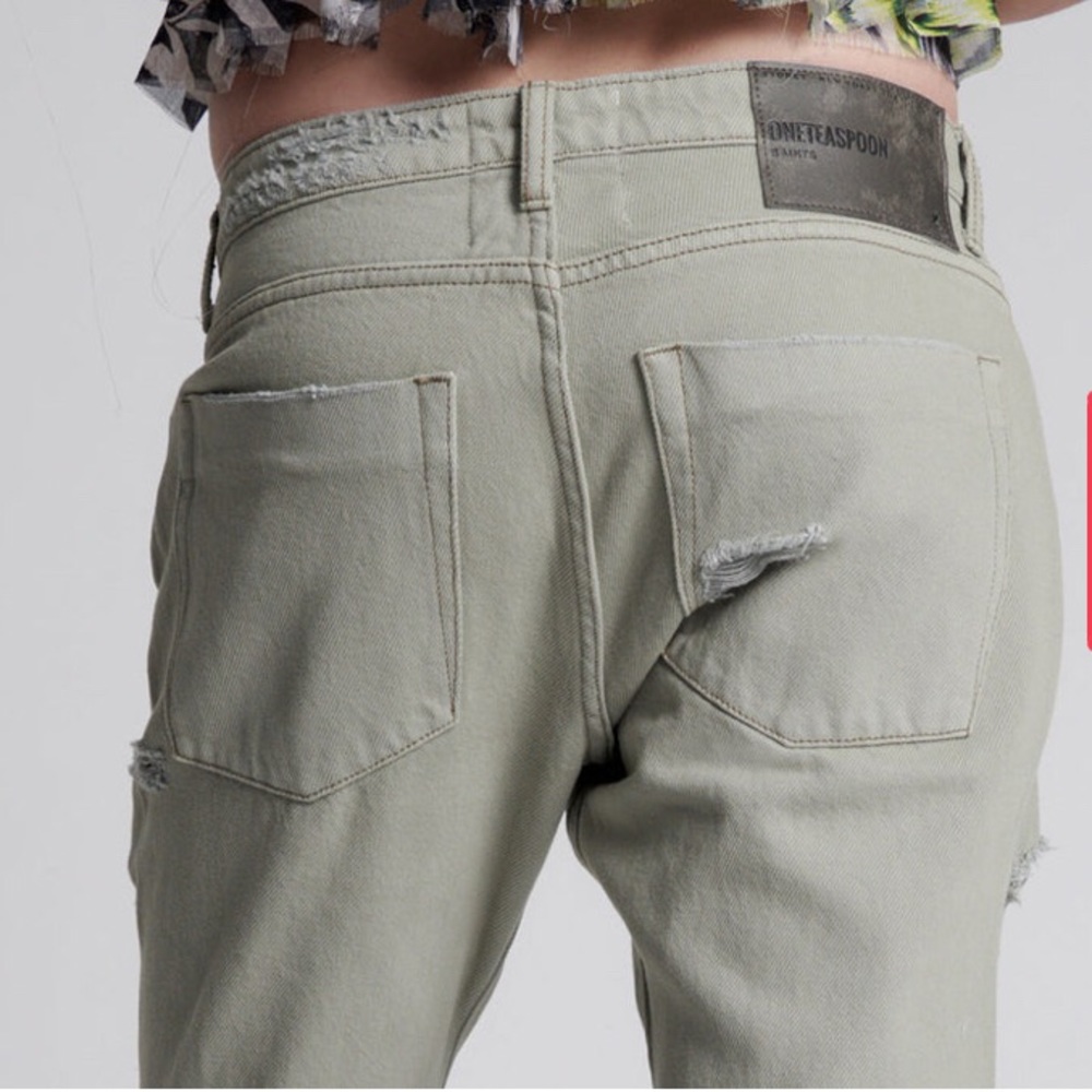 One Teaspoon FADED KHAKI MESSED UP SAINTS BOYFRIEND JEAN size 26 - Picture 4 of 7